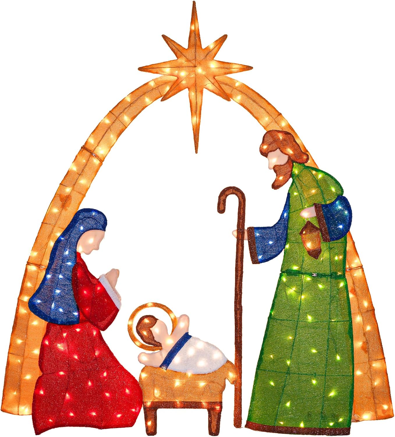 Lighting Christmas Decor - 5,5 FT 2,5D verlichte kerststal tuindecoratie