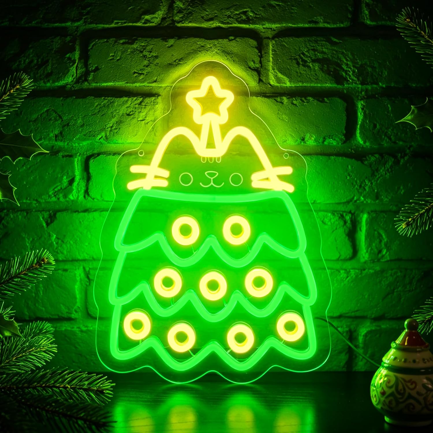 Lighting Christmas Decor - Kerstboom LED Neonbord USB-aangedreven neonlicht voor