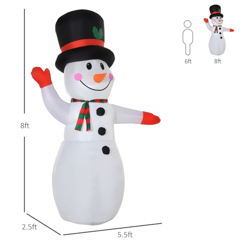 8FT opblaasbare kerstsneeuwman - Up Lighting Decor recensie en prijs