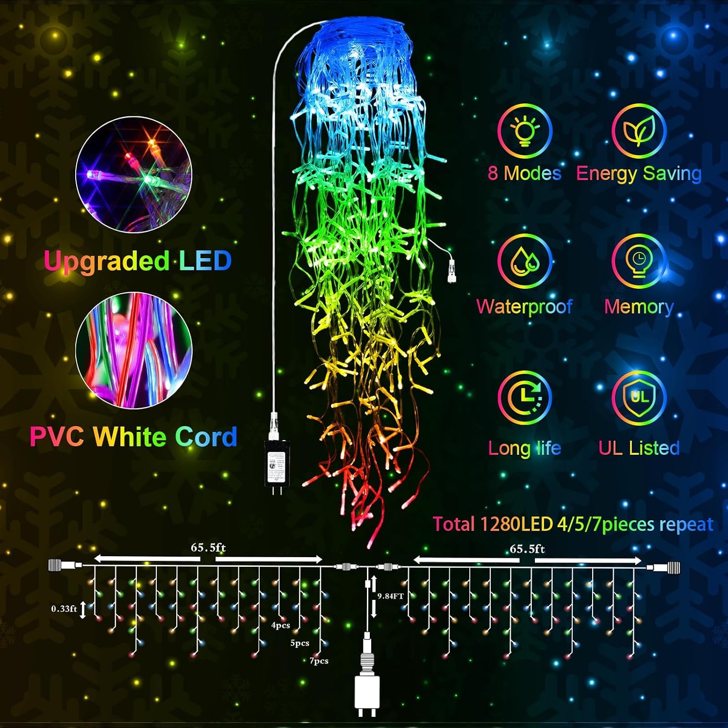 1280 LED-kerstverlichtingskett - Lighting Christmas Decor recensie en prijs