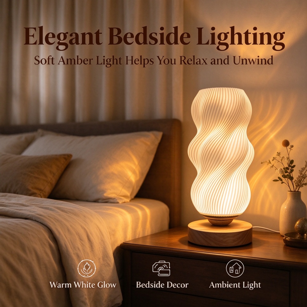 3D-geprinte nachtlamp met golv - Decor Lighting Lamps recensie en prijs