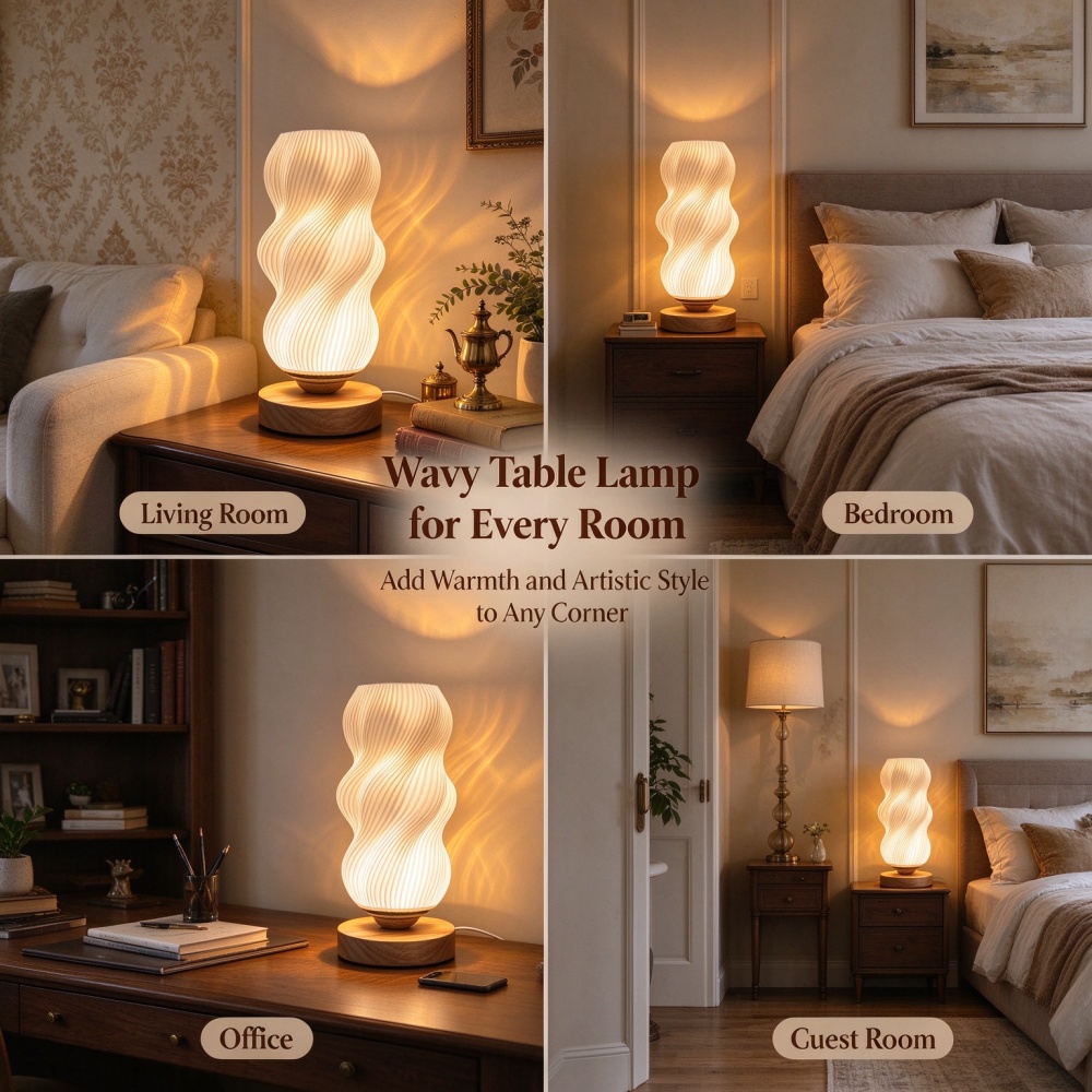 3D-geprinte nachtlamp met golv - Decor Lighting Lamps recensie en prijs