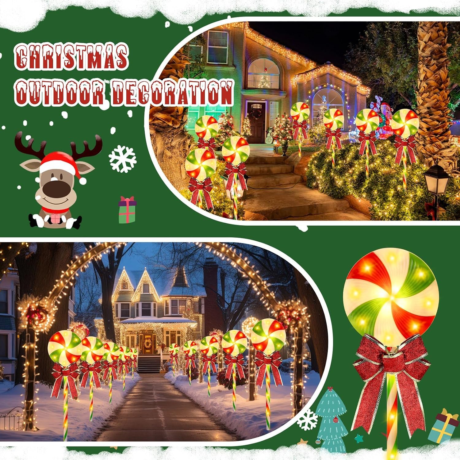 Kerstpadmarkeringen, 10 stuks, - Lighting Christmas Decor recensie en prijs
